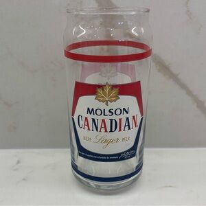 Vintage Molson Canadian Lager Beer Can Shaped Glass 500ml